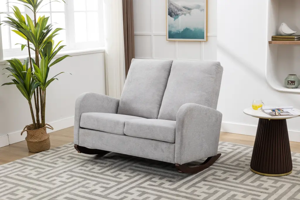 Coolmore Oversized Mid Century Modern Upholstered Rocking Chair Comfortable Rocker w1539 coolmore