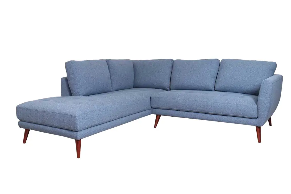 Casey LAF Sectional Sofa Denim Blue Upholstered Living Room Furniture western ace furniture- inc