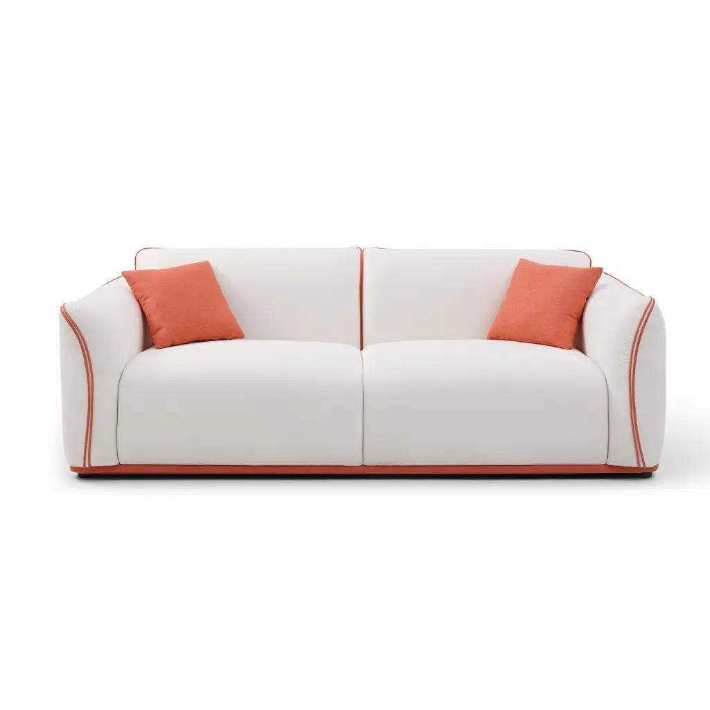 Beige Upholstered Modern Sofa Living Room Comfortable Couch justone interior