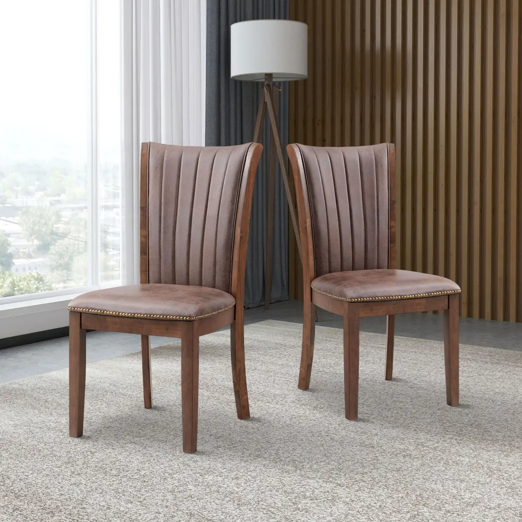 Set 2 Timberen Upholstered Dining Chairs Modern Kitchen justone