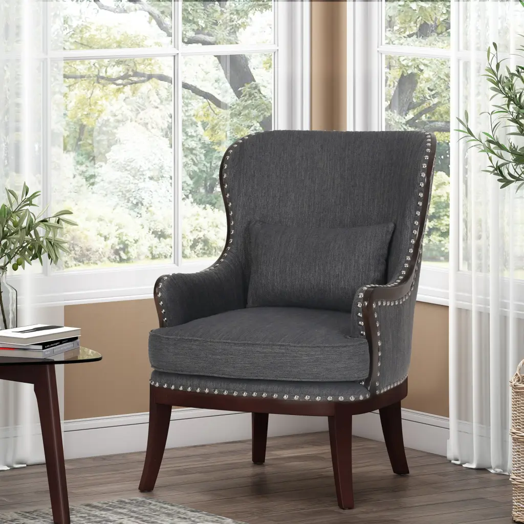 Charcoal Upholstered Accent Chair nh-perfect home