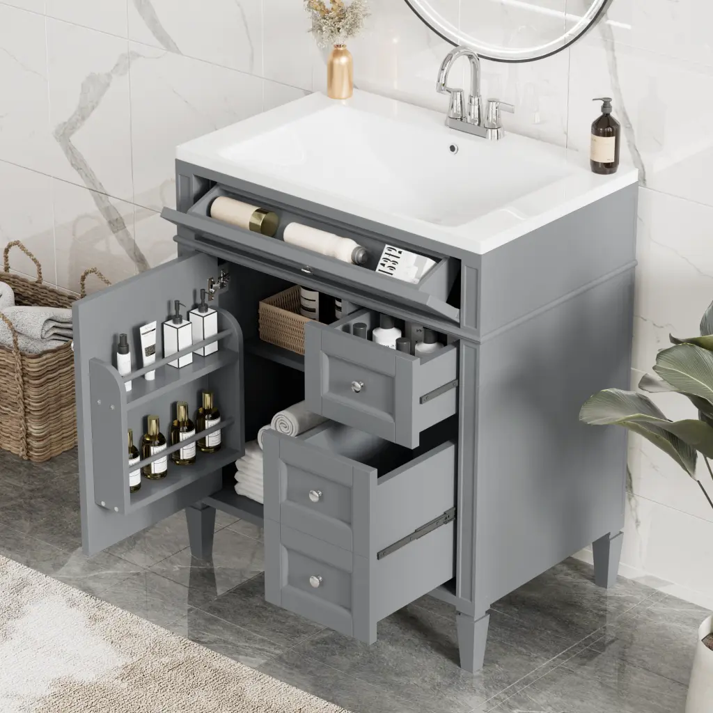 30 Inch Bathroom Vanity Sink Modern Storage Cabinet Top rnb