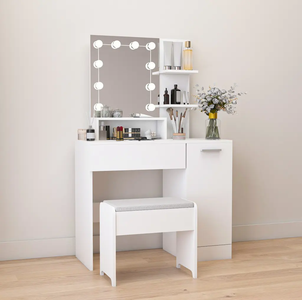 Cosmetics Vanity Table Set Drawer and Storage Cabinet - Dressing Table zr furniture