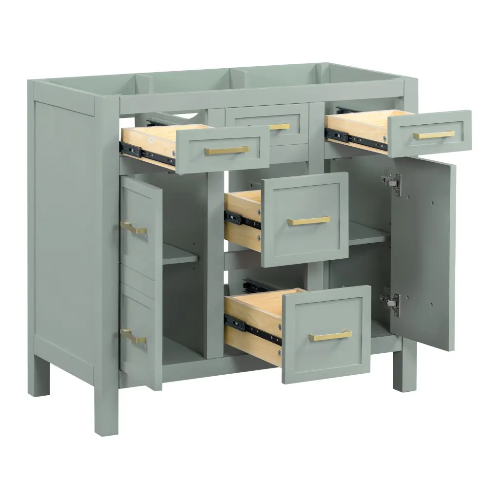 36 Inch Light Green Bathroom Vanity Cabinet Without Sink rnb