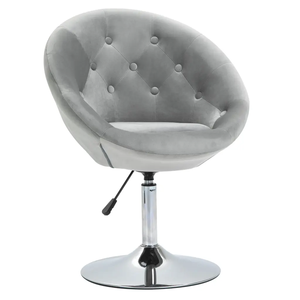 Homcom Modern Makeup Vanity Chair Round Tufted Swivel Accent Chair Gold Base aosom business