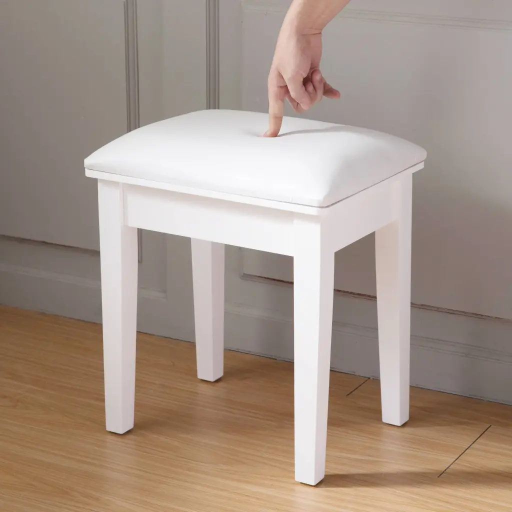 Vanity Stool Makeup Bench Dressing Stool Cushion And Solid Legs smarthome furniture