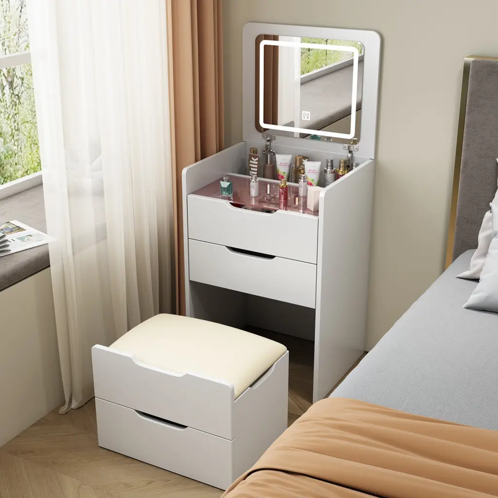3 1 Vanity Desk Flip Top Mirror Small Make Up Vanity Set eheng