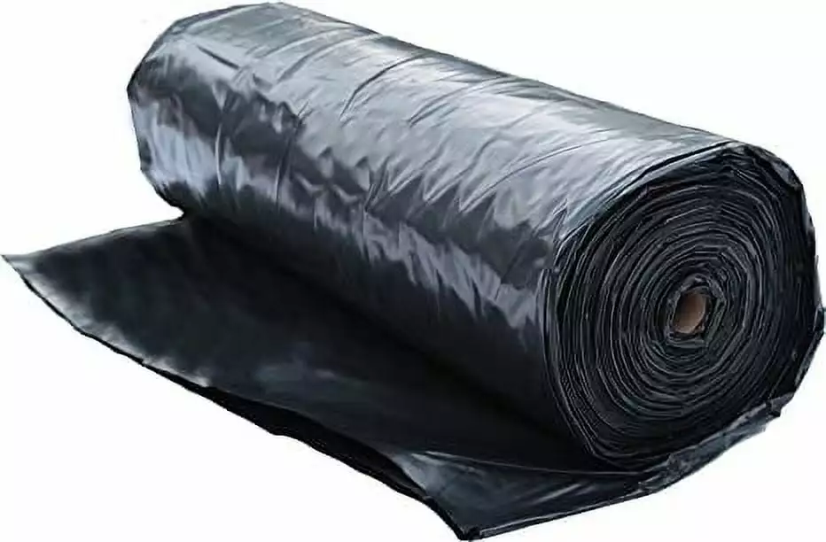 10x100 Black Plastic Sheeting 4mil Heavy Duty Polyethylene Film Construction Ground Cover 10