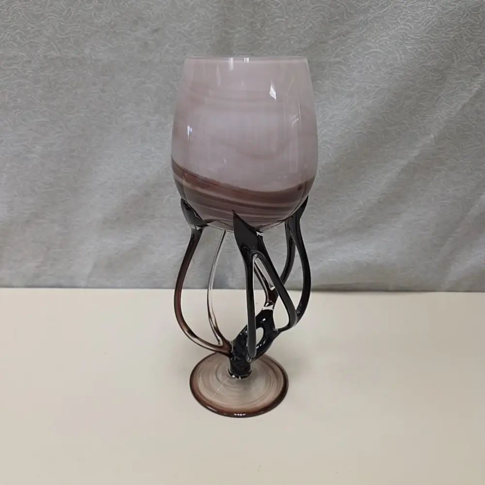 Crackle Glaze AMETHYST BLOWN GLASS VASE