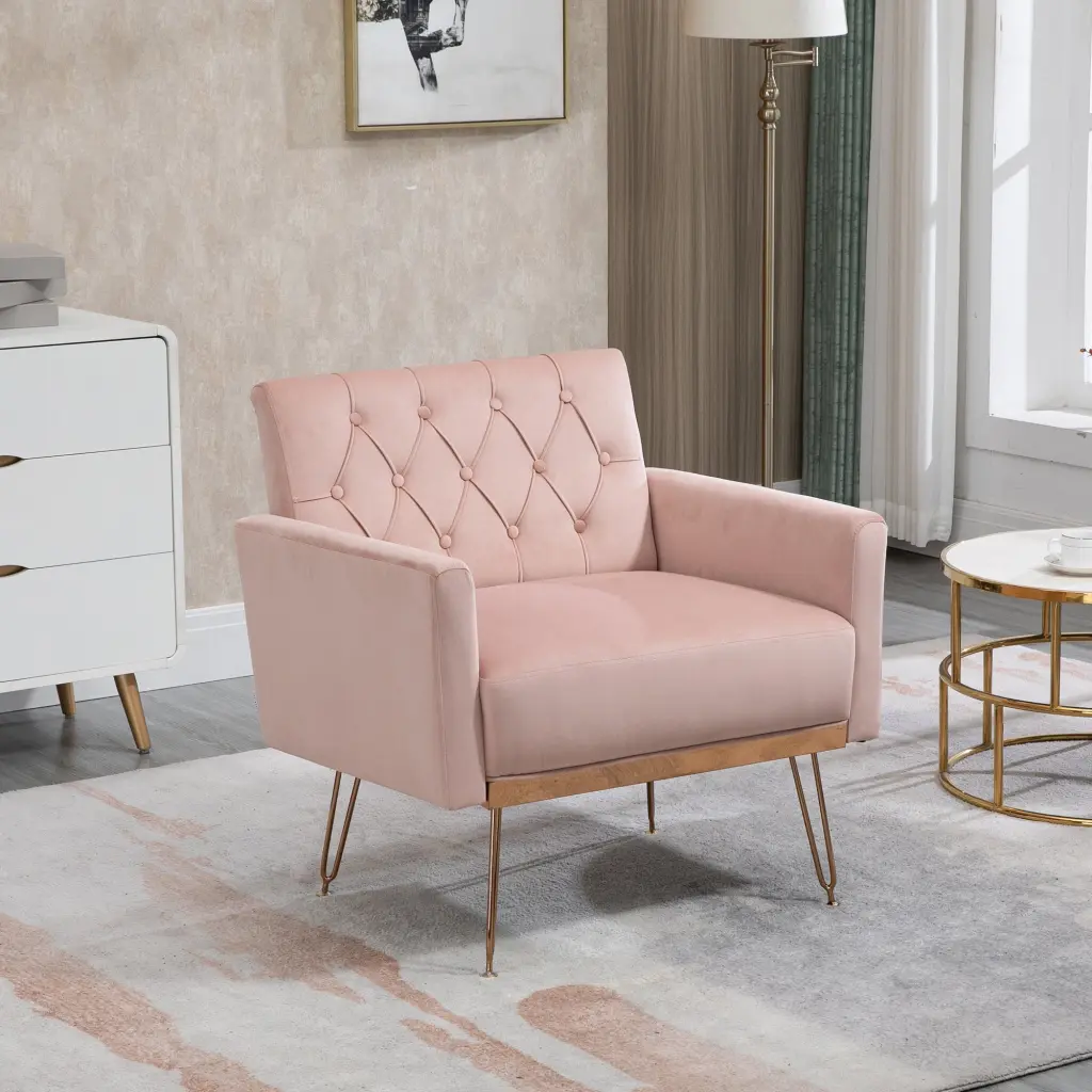 Coolmore Velvet Armchair Single Sofa Modern Tufted Upholstered Side Relax Chair coolmore w-395