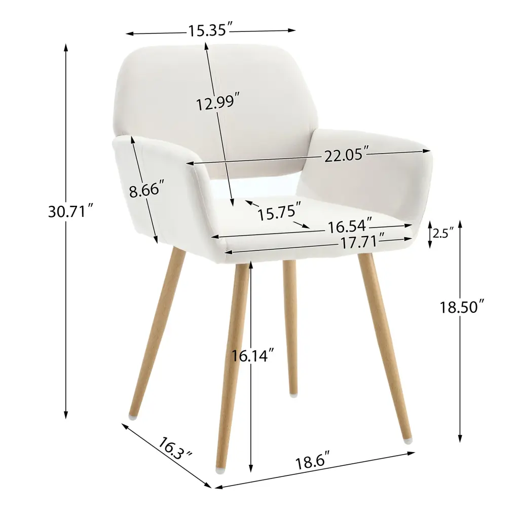 Hengming Frosted Velvet Dining Chair Hollowed Out Strap Armrest hengming store