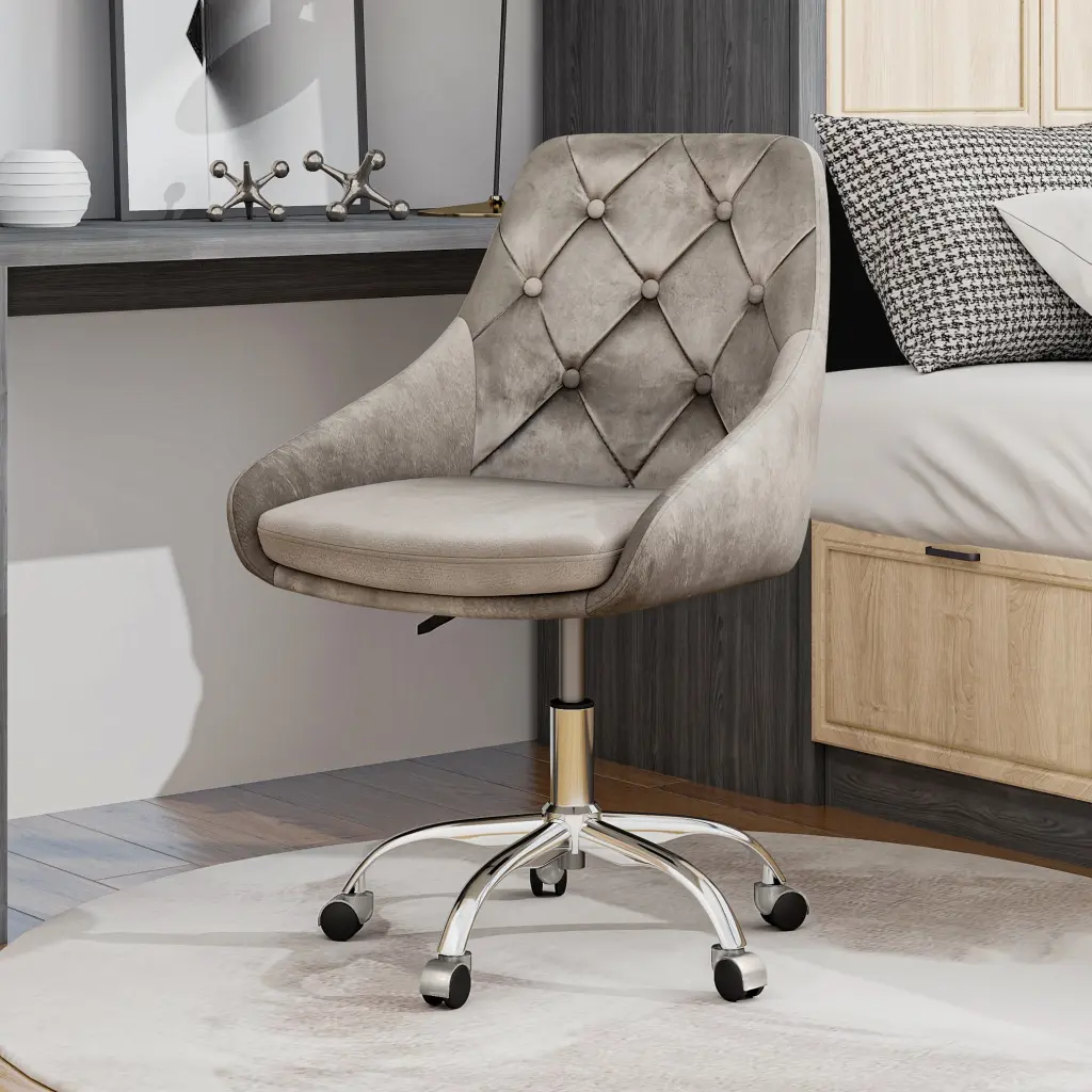 Modern Velvet Dining Chair Chrome Legs Living Room Decor rnb