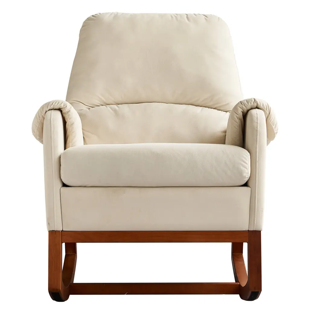 Modern Cozy Velvet Rocking Chair Living Room Reading Room Soft Padded Nursery Glider Chair wq furniture