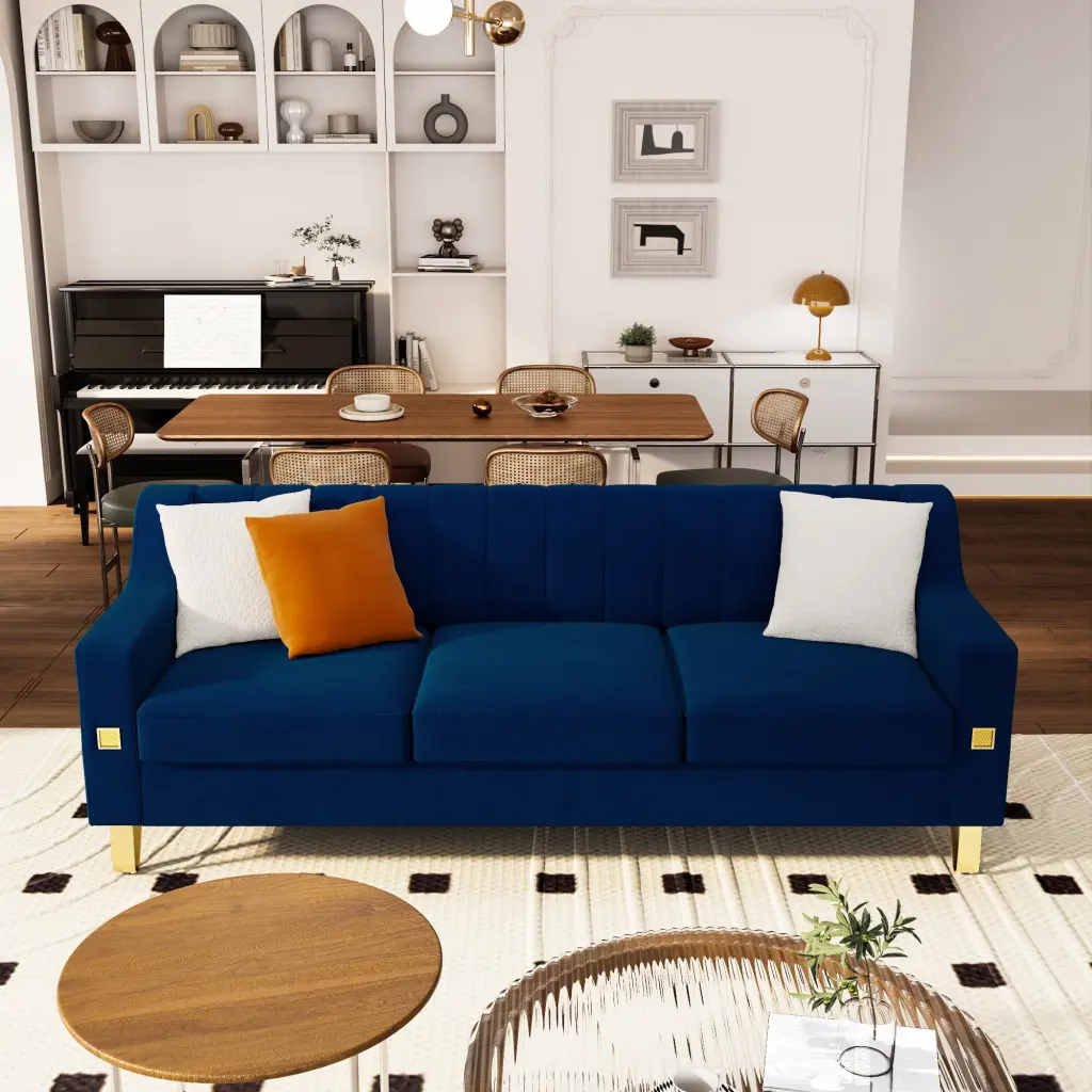 FX P85 3-Seat Sofa Blue Velvet 3-Seater factoryx