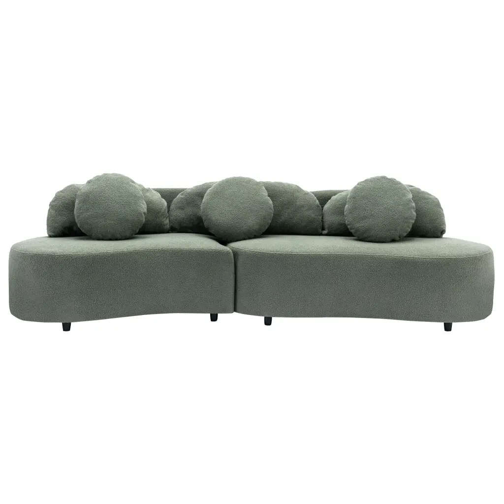 103.9 Inch Modern Living Room Sofa Lamb Velvet Upholstered Couch Furniture Luxury Home Decor rnb