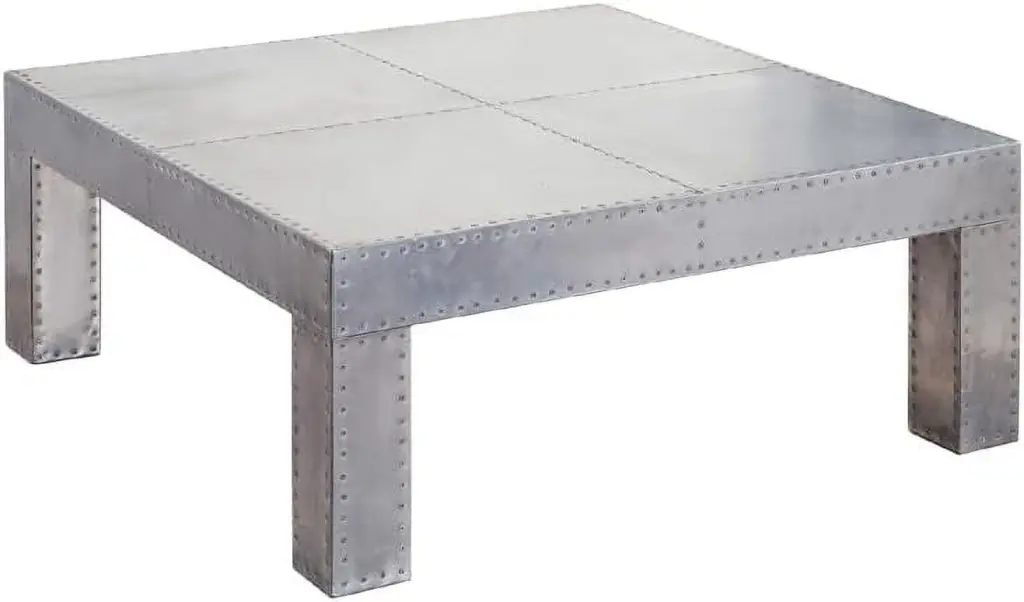 NauticalMart Aluminum Aviator Square Coffee Table Vintage Aviation Furniture