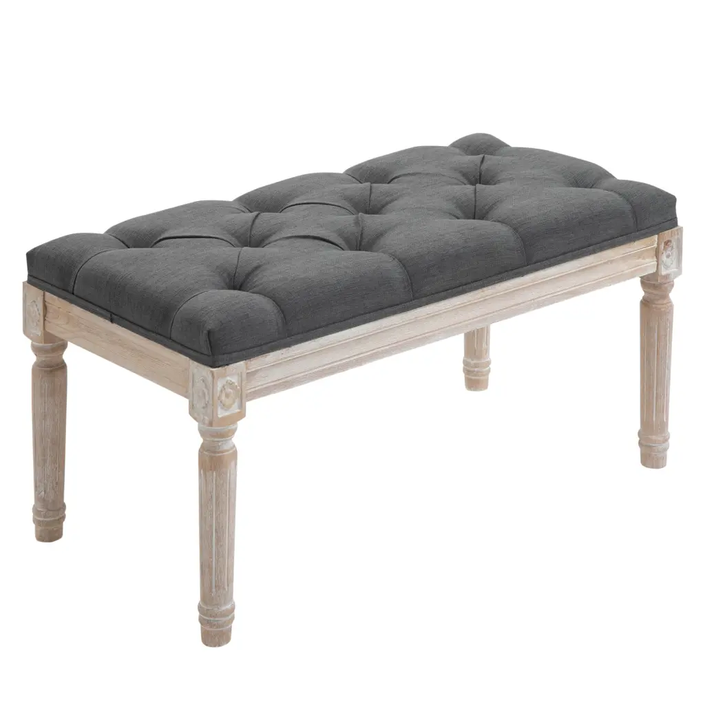 Homcom 32 Vintage Ottoman Tufted Foot Stool Upholstered Seat aosom business