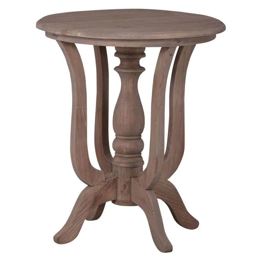 &B Home Marion Side Table Durian Wood - Natural-Color:Natural.Style:Classic Vintage