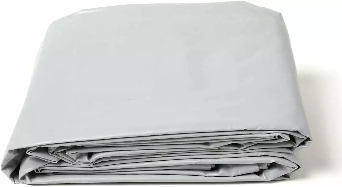 Tarps Now Waterproof Vinyl Tarp 5x5 Feet Heavy Duty Cover Gray Outdoor Protection 10