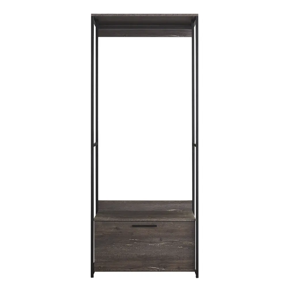 Monica Wood and Metal Walk Closet Drawer Rustic Gray klair living