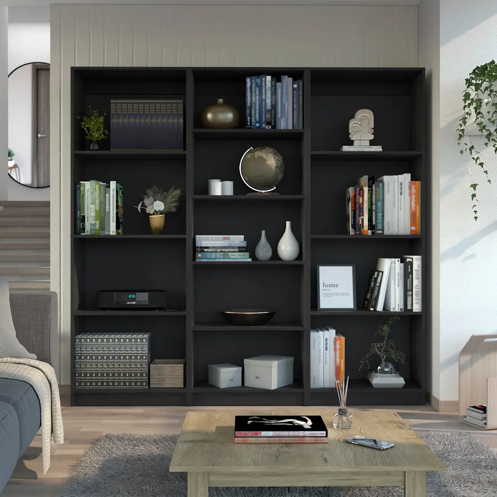 Lainor 3 Piece Home Bookcase Set 74 Inch Wide 13 Shelves Living Room Storage rta muebles colombia