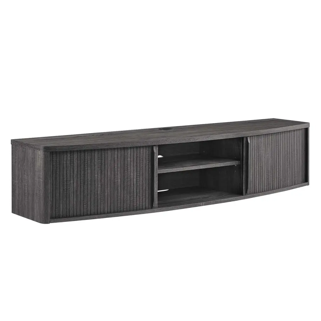 Resonance 60 Wall-Mount TV Stand Charcoal Flat Screen TVs Modway Furniture