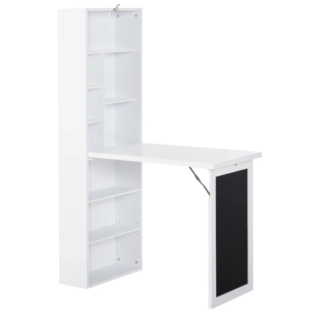 Homcom Fold Out Convertible Writing Table Wall Mount Desk Cabinet aosom business