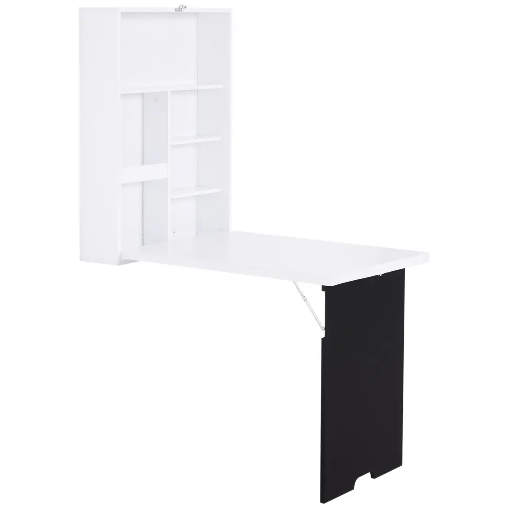 Homcom Wall Mounted Collapsible Desk Blackboard Fold Out Convertible aosom business
