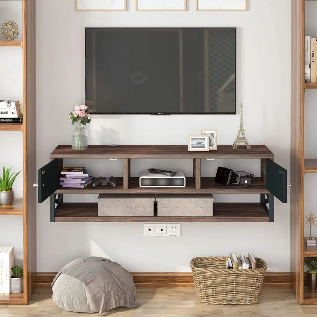 Floating TV Stand 3-Tier Wall Mounted Media Console Shelf Bed Bath & Beyond