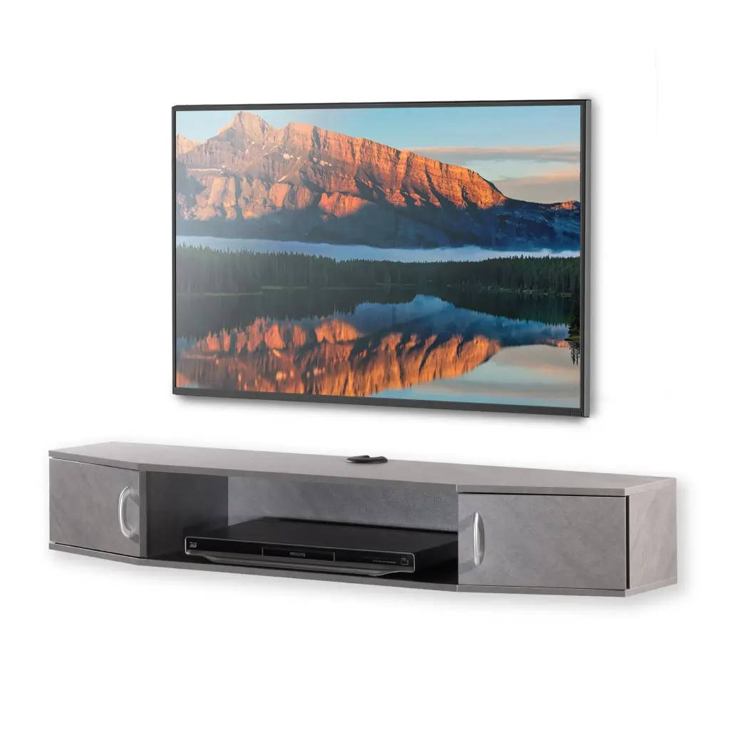Floating TV Stand Gray Wall Media Console Shelf FITUEYES