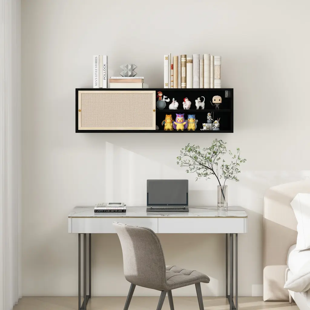 Wall Hanging Decorative Rattan TV Stand Cabinet Living Room rnb