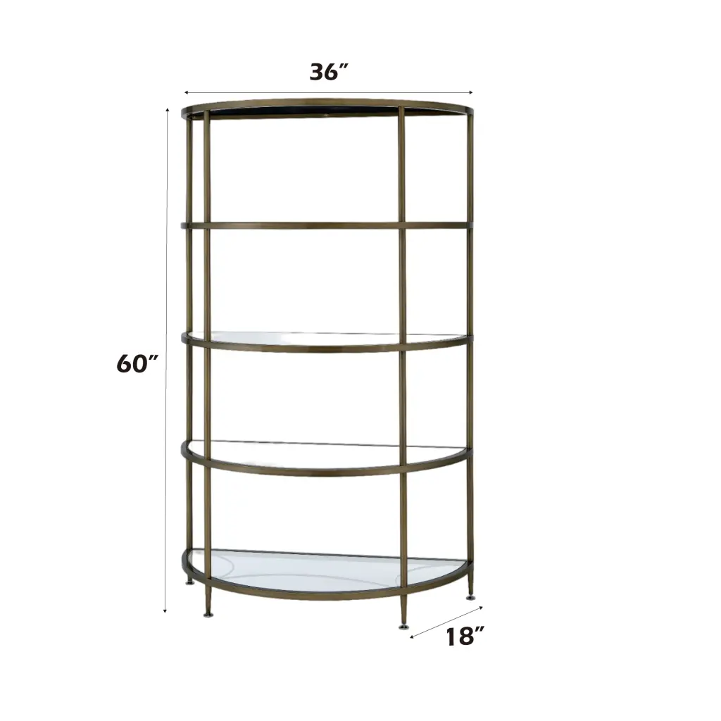 Aditya Rack Mirrored and Antique Brass Finish acme onsite store