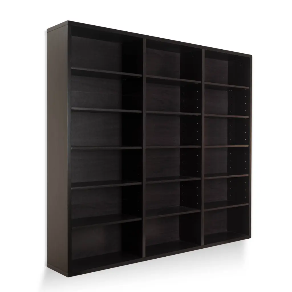 Wall Mounted Media Storage Unit 15 Customizable Shelves atlantic inc.