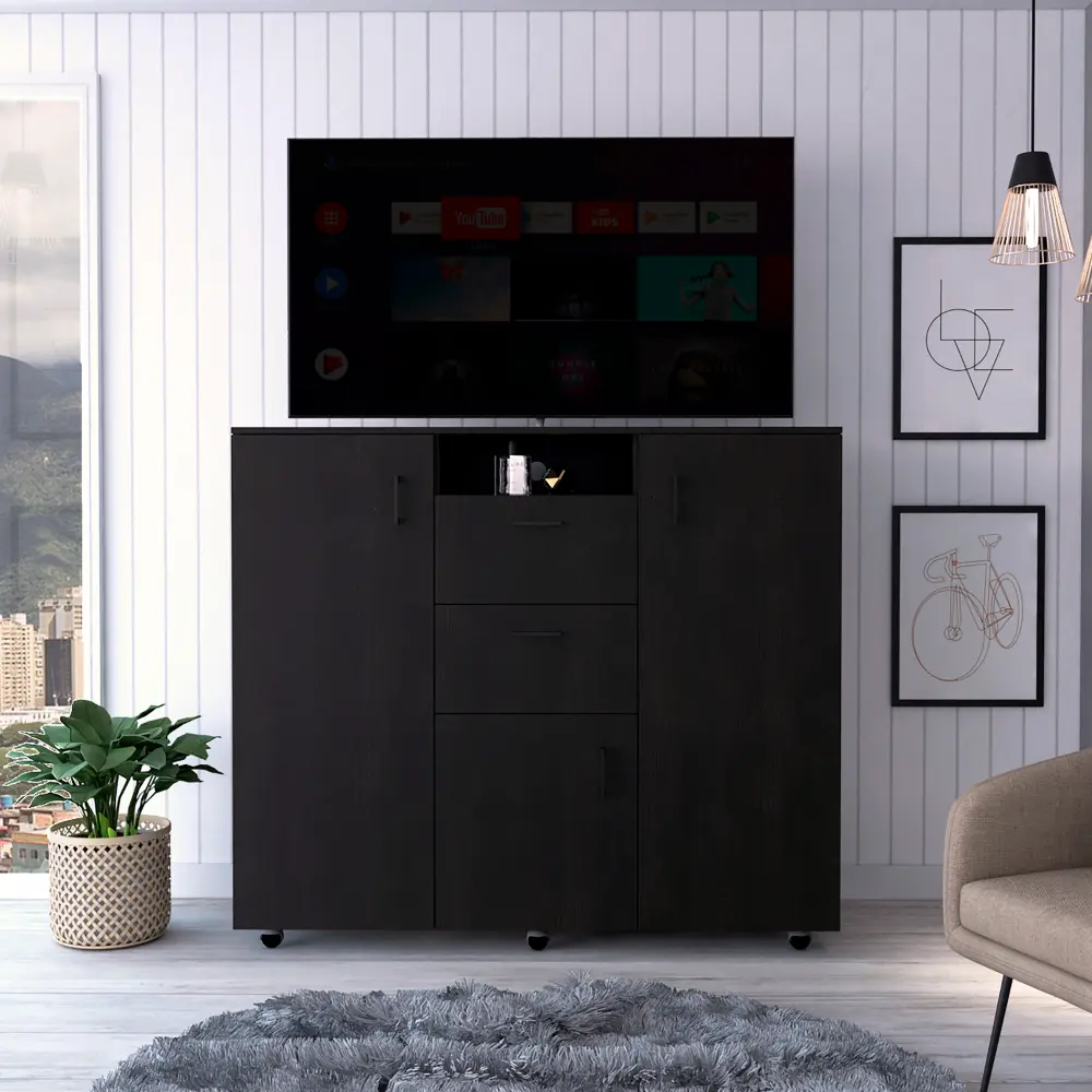 3 Door Cabinet Gown 48 Inch H Two Drawers Four Interior Shelves Rod Wardrobe Storage rta mubles colombia