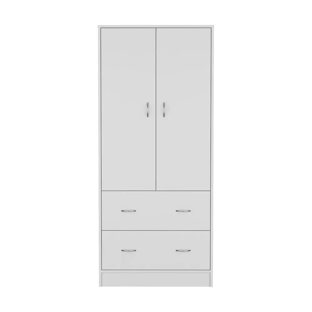 Armoire Edie White Particle Board Engineered Wood Bedroom Storage Cabinet treevol furniture
