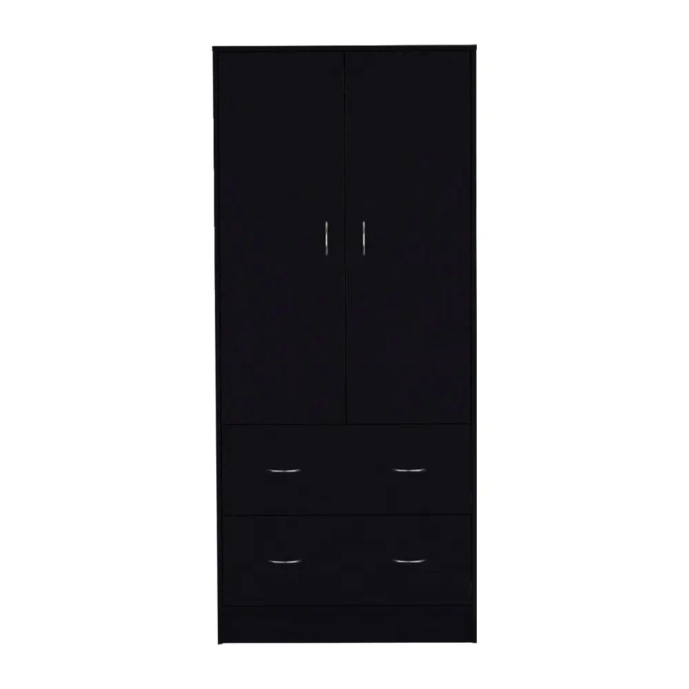 Edie Black Particle Board Engineered Wood Armoire Bedroom treevol furniture