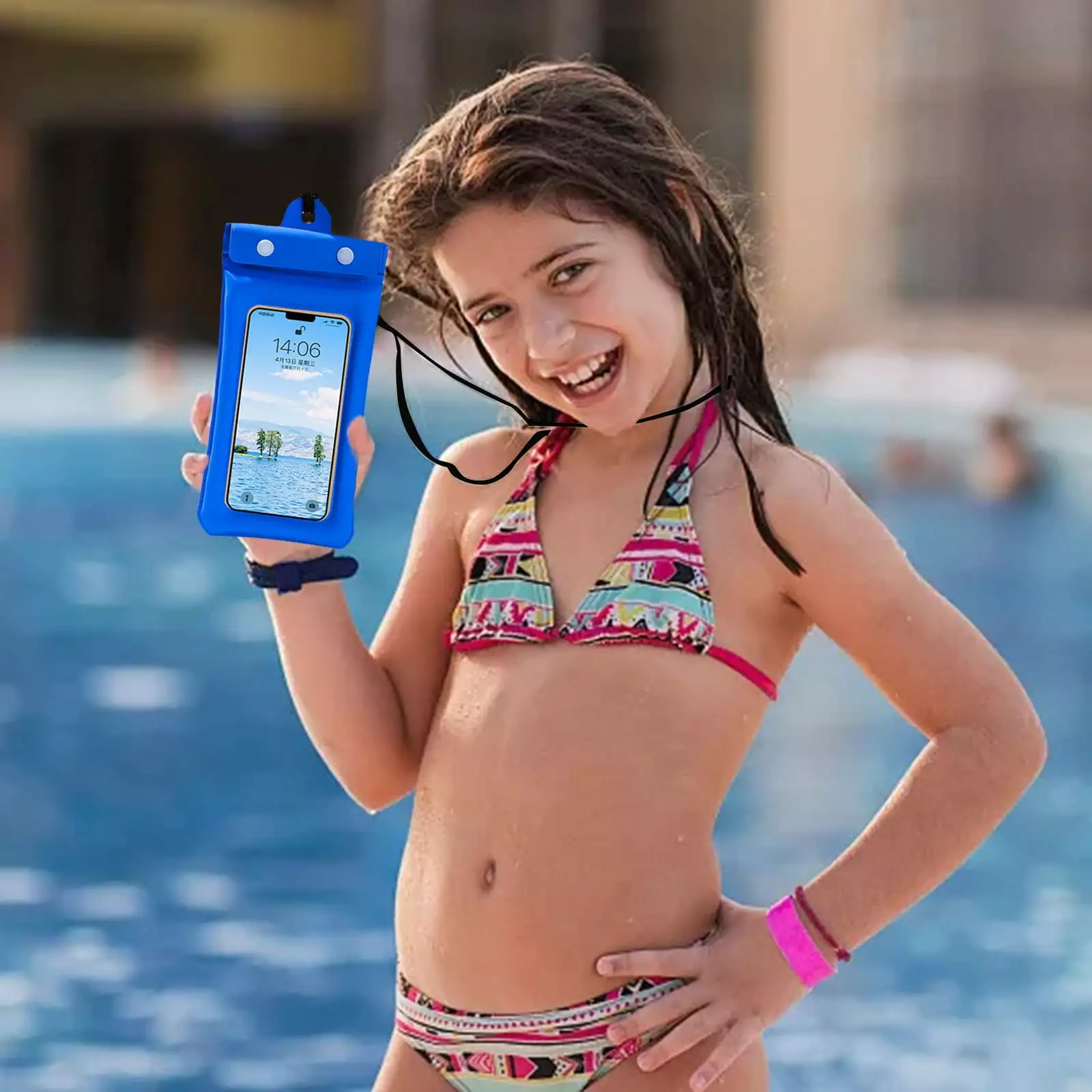 SIfdSeng Triple Sealed Transparent Waterproof Phone Case Swimming Hot Springs Screen Touch Capability One