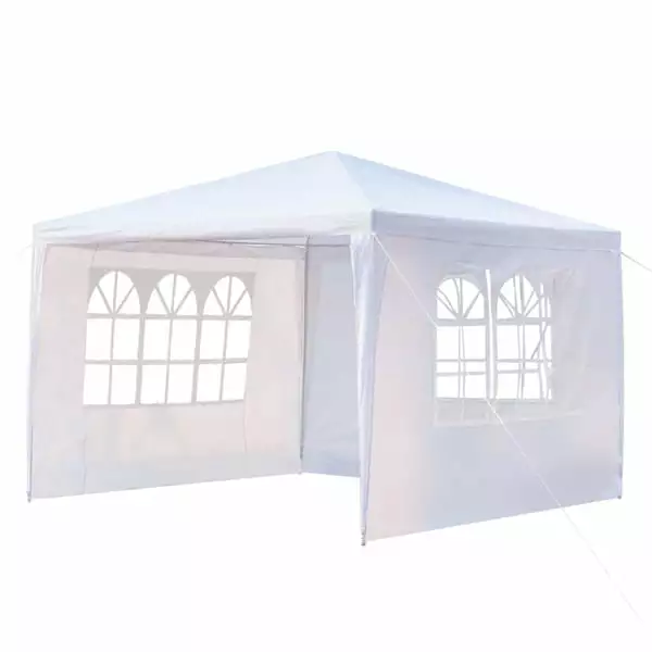 IM Beauty 3x3m Outdoor Party Wedding Canopy Tent Waterproof Three Sides Spiral Tubes White Camping Event 10