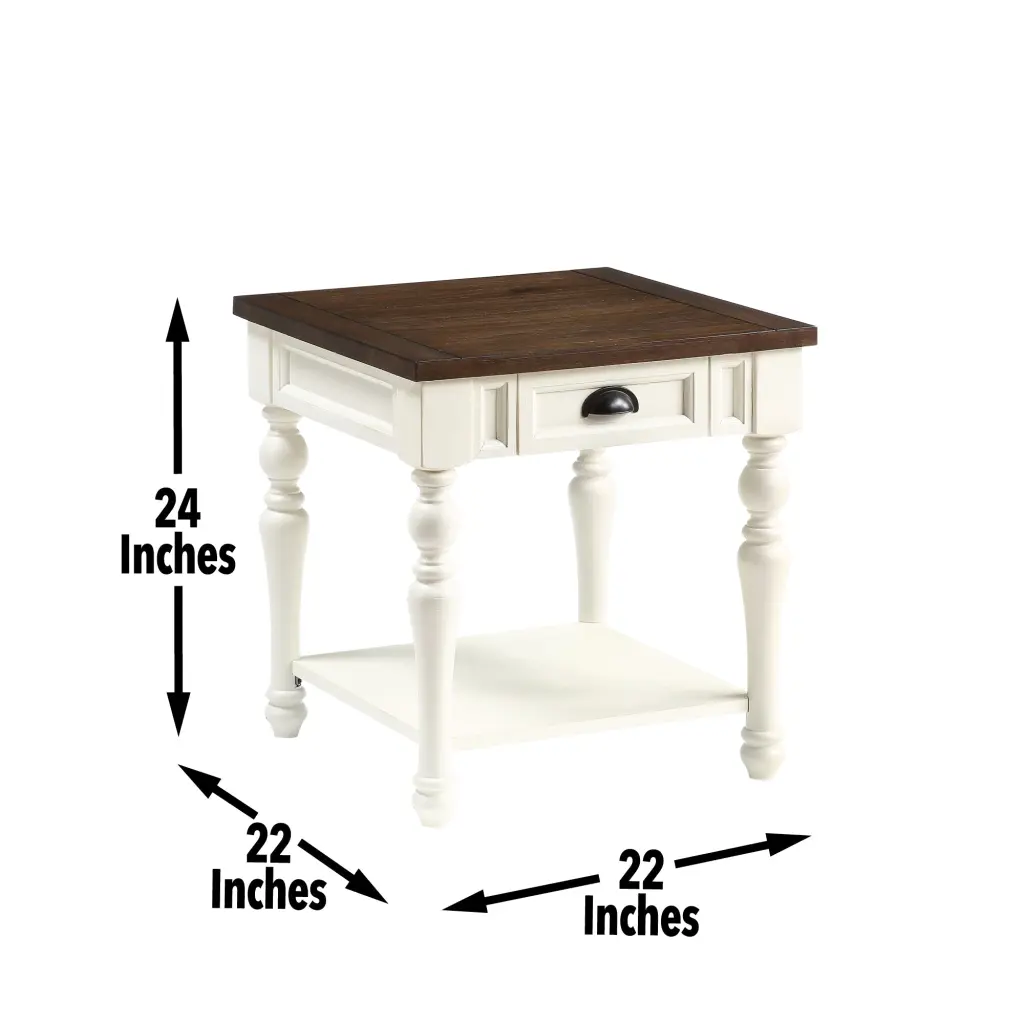 Joanna End Table White Timber Side Table Living Room steve silver furniture
