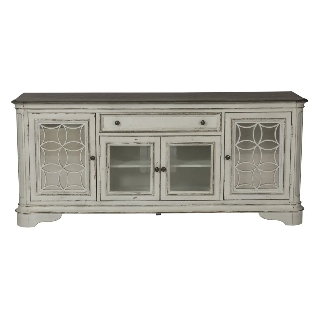 Magnolia Manor White Entertainment TV Stand Modern Living Rooms Liberty Furniture