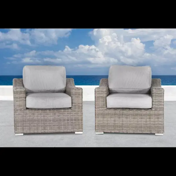Fully Assembled Patio Chair Cushions Grey Mix Wicker Outdoor Relaxation lsi patio furniture