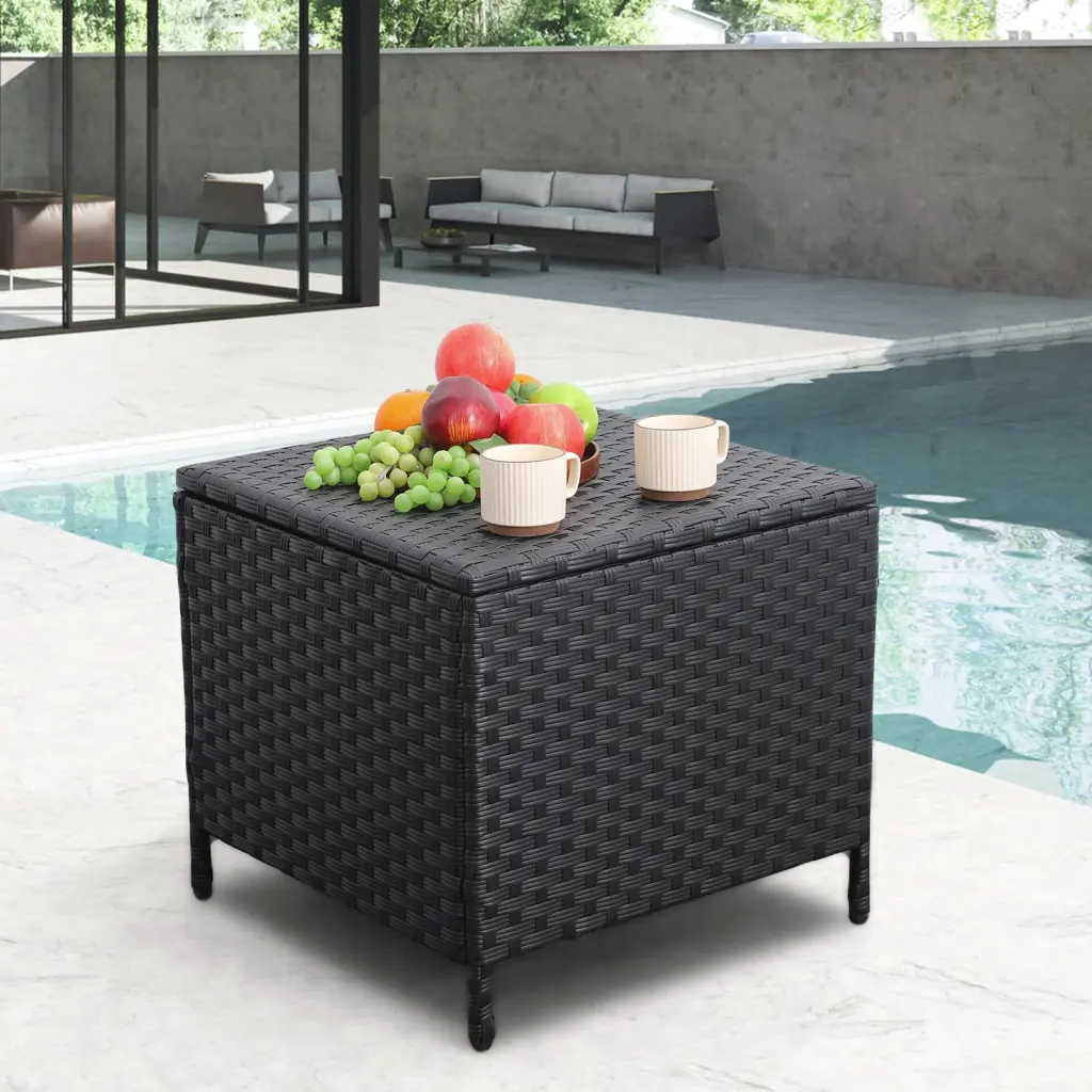 Outdoor Wicker Storage Side Table GJJOUTDOO