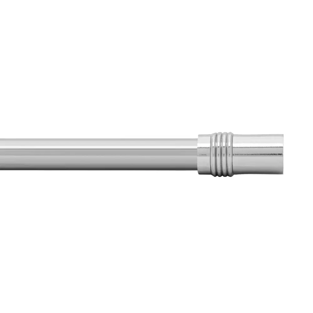 Lengthenable Curtain Rod Cylindic Shaped Fanials, Nickel (48" to 86")