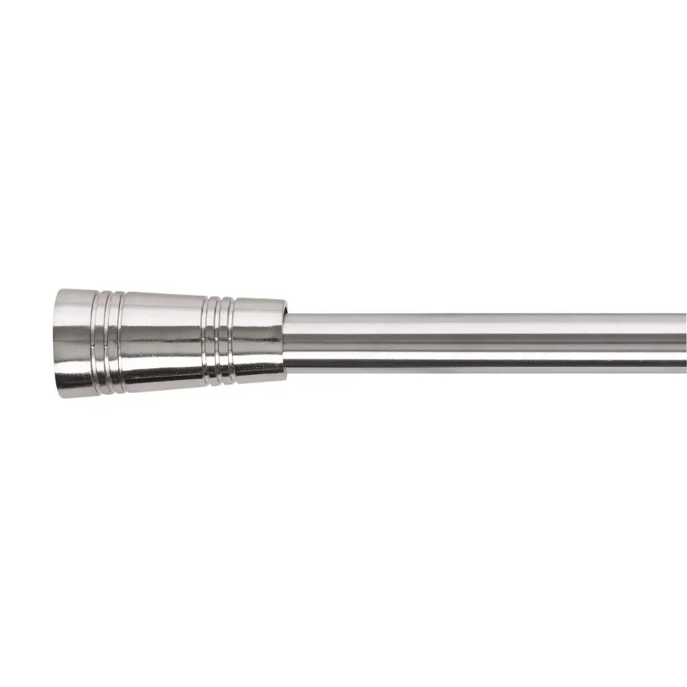 Prolongable Curtains Rod Trumpet Shaped Fanials, Nickel (28" to 48")