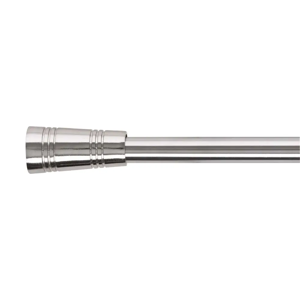 Stretchable Curtains Rod Trumpet Shaped Fanials, Nickel (48" to 86")