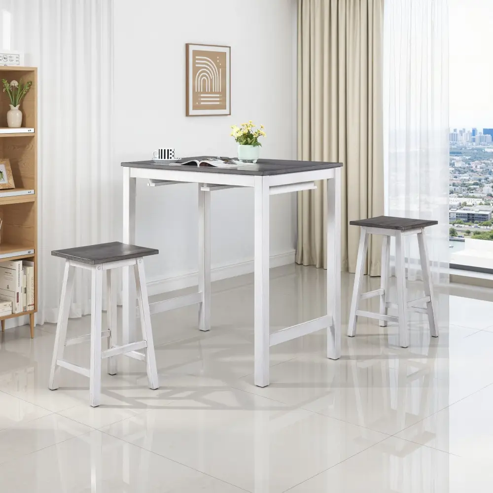 3 Pieces Counter Height Adjust Satin Nickel