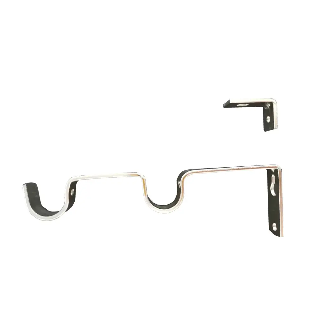 Bracket Double Curtain Rods, 1'' to 1-1/8'' chrome