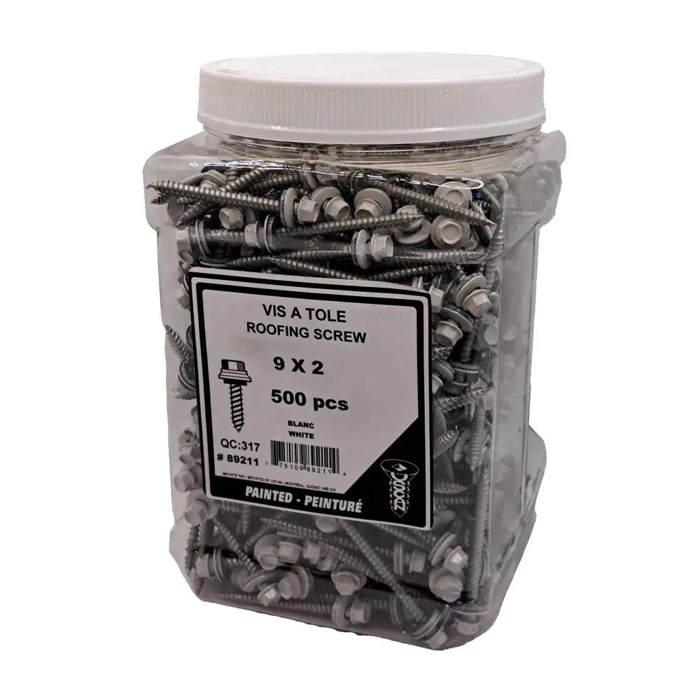 Chalk Painted Roofing Screw, #9 x 2" (500 Units)