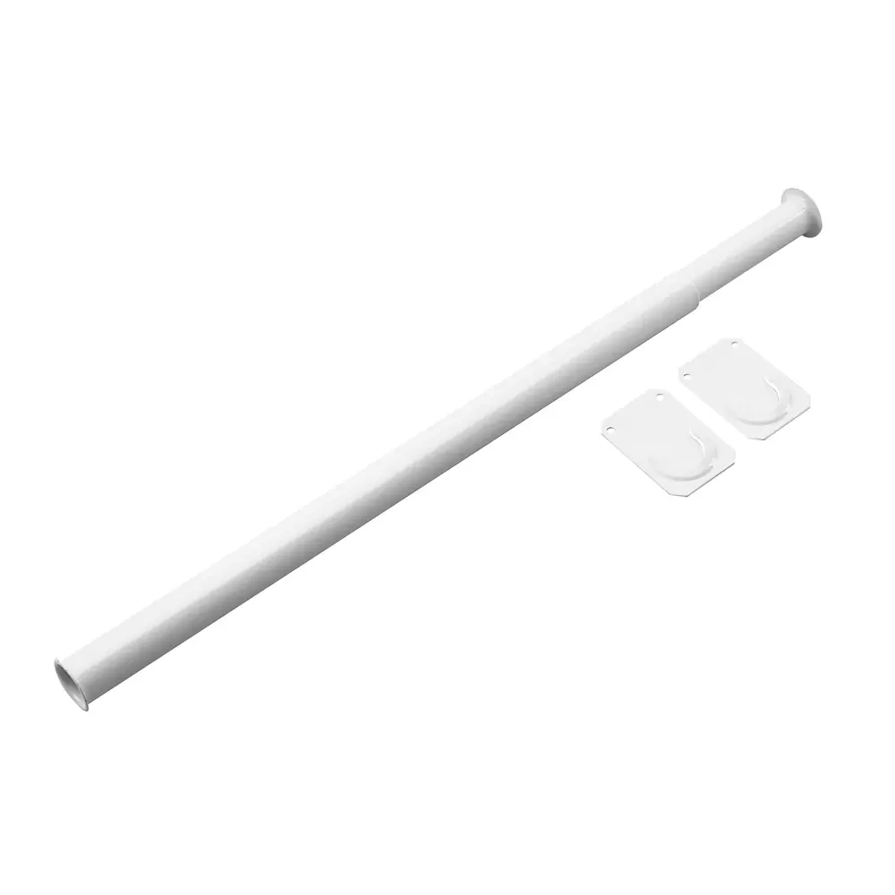 White Flexible Closet Rod Separated Ends, 72 to 96"