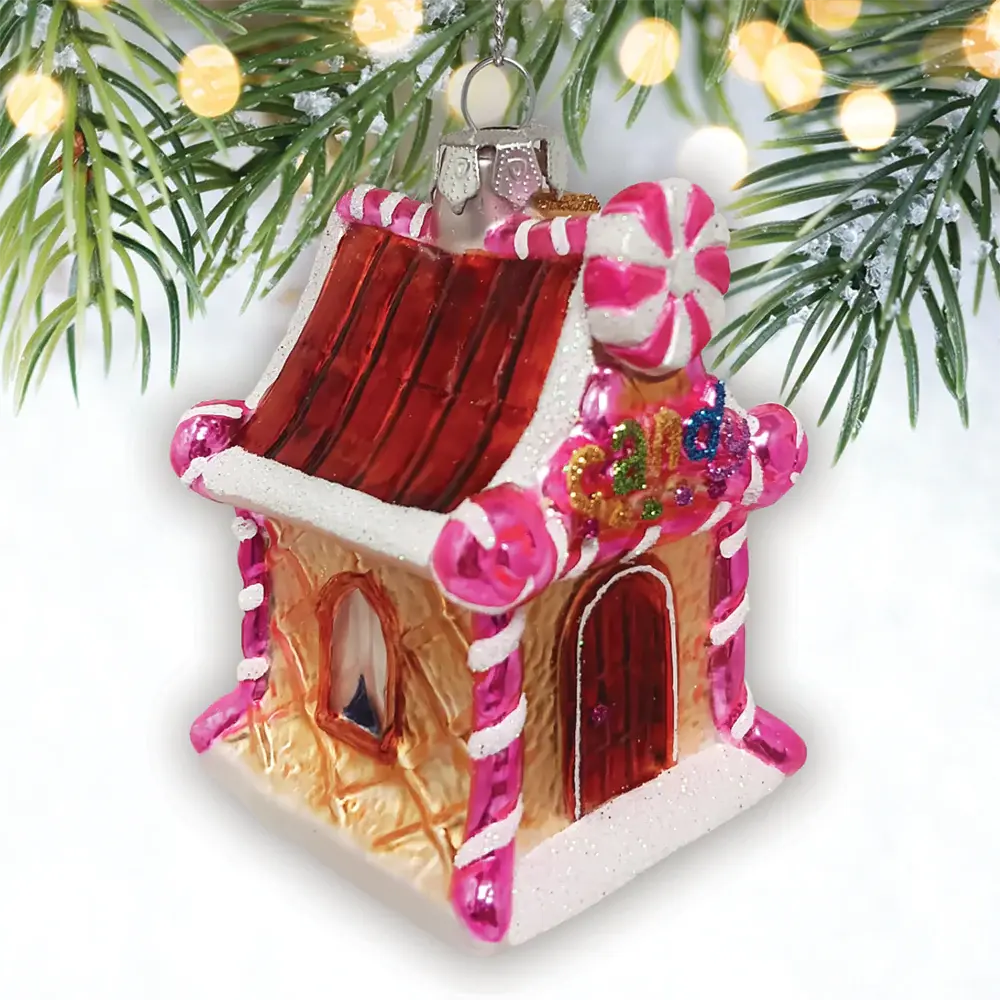 Sweet Treat Cottage Candy Lane House Glass Ornament Privacy